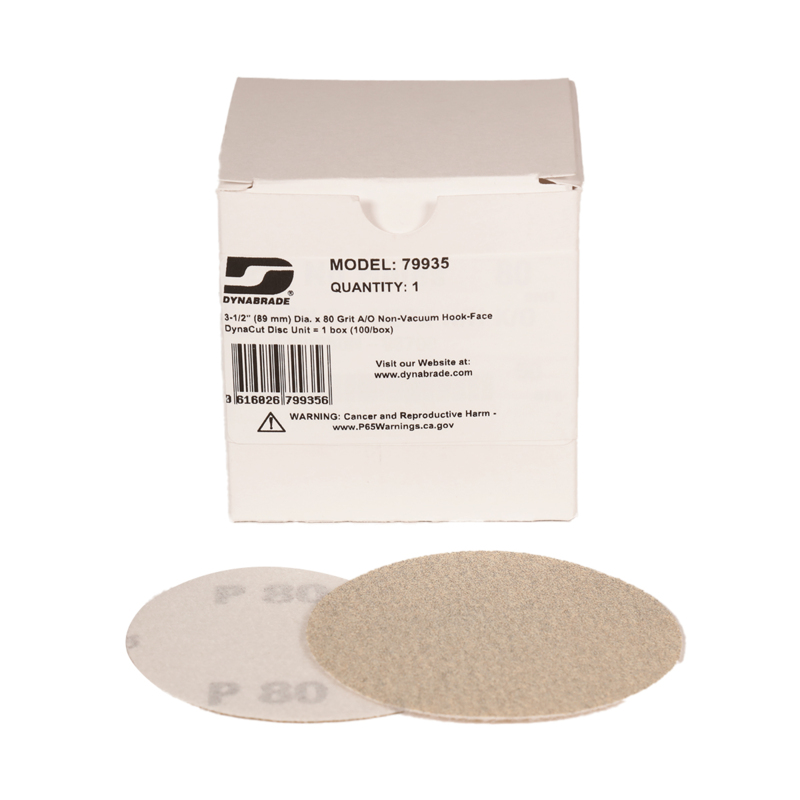 3-1/2" (89 mm) Dia. x 80 Grit A/O Non-Vacuum Hook-Face DynaCut Disc