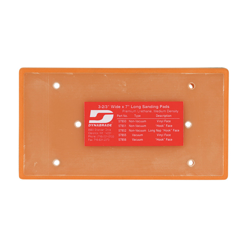 3-2/3" (93 mm) W x 7" (178 mm) L Non-Vacuum Dynabug Disc Pad, Hook-Face, Short Nap