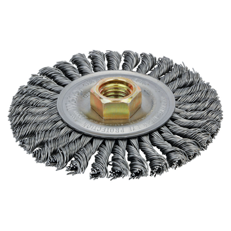 4" (102 mm) Dia. x .020 x 5/8"-11 UNC Roughneck Stringer Bead Twist Wire Wheel, Steel