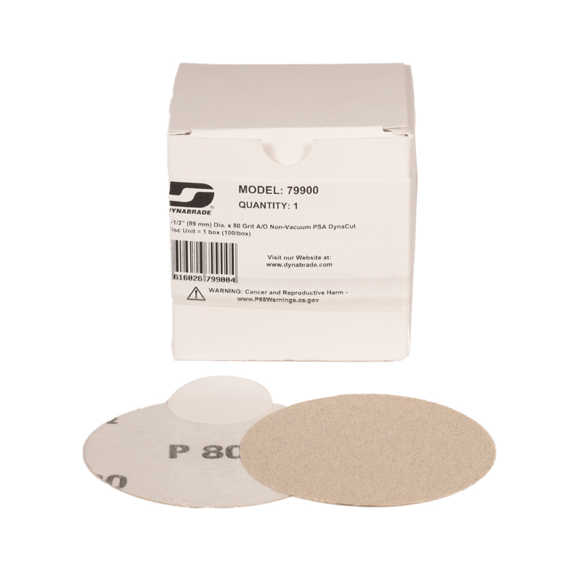 3-1/2" (89 mm) Dia. x 80 Grit A/O Non-Vacuum PSA DynaCut Disc