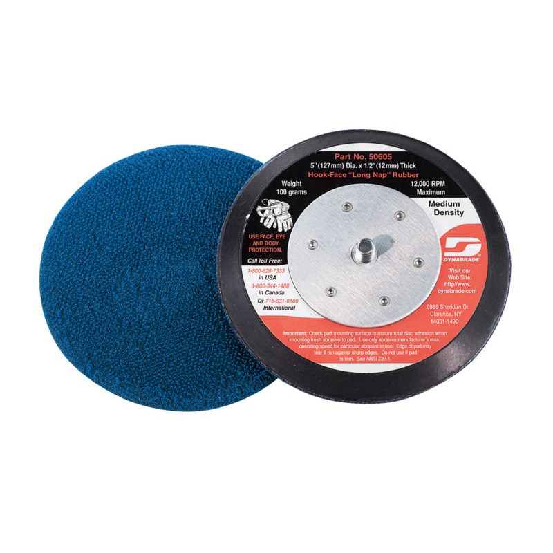 5" (127 mm) Dia. Non-Vacuum Disc Pad, Hook-Face, Long Nap